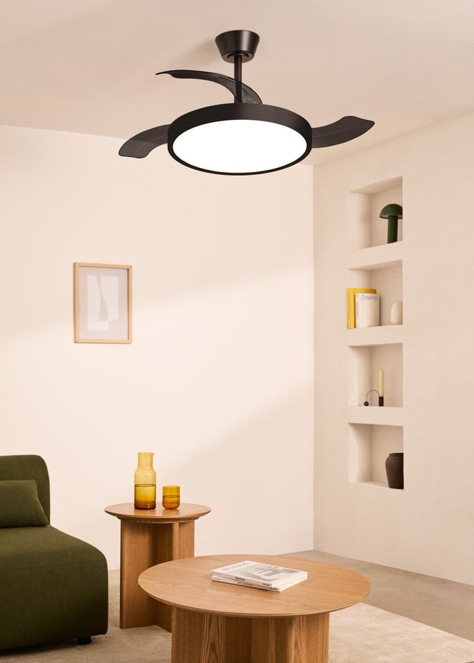 WIND CLEAR STUDIO - Deckenventilator 40W leise mit einziehbaren Flügeln und LED-Licht, verschiedene Größen, Galeriebild 3
