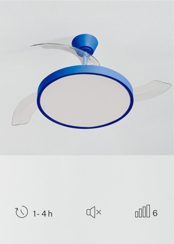 WIND CLEAR STUDIO - Deckenventilator 40W leise mit einziehbaren Flügeln und LED-Licht, verschiedene Größen, Galeriebild 5
