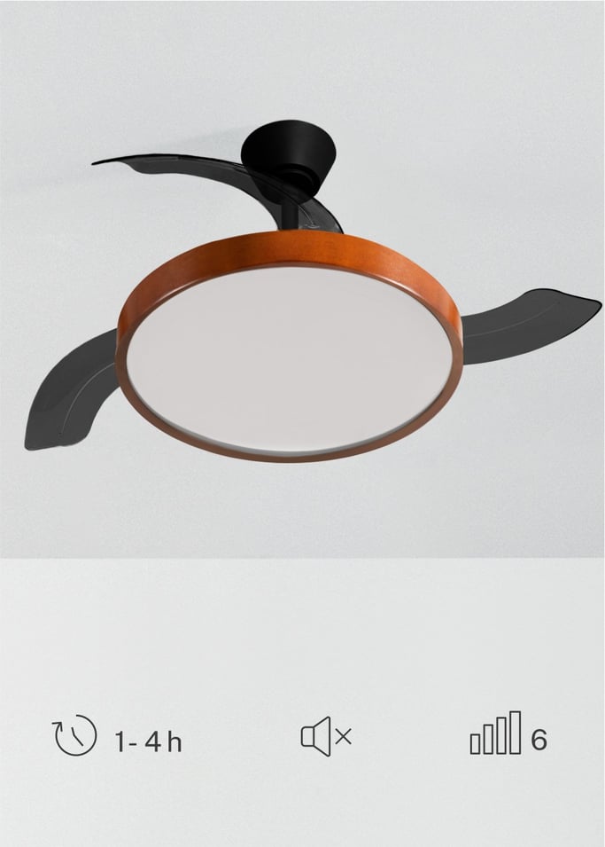 WIND CLEAR STUDIO - Deckenventilator 40W leise mit einziehbaren Flügeln und LED-Licht, verschiedene Größen, Galeriebild 5