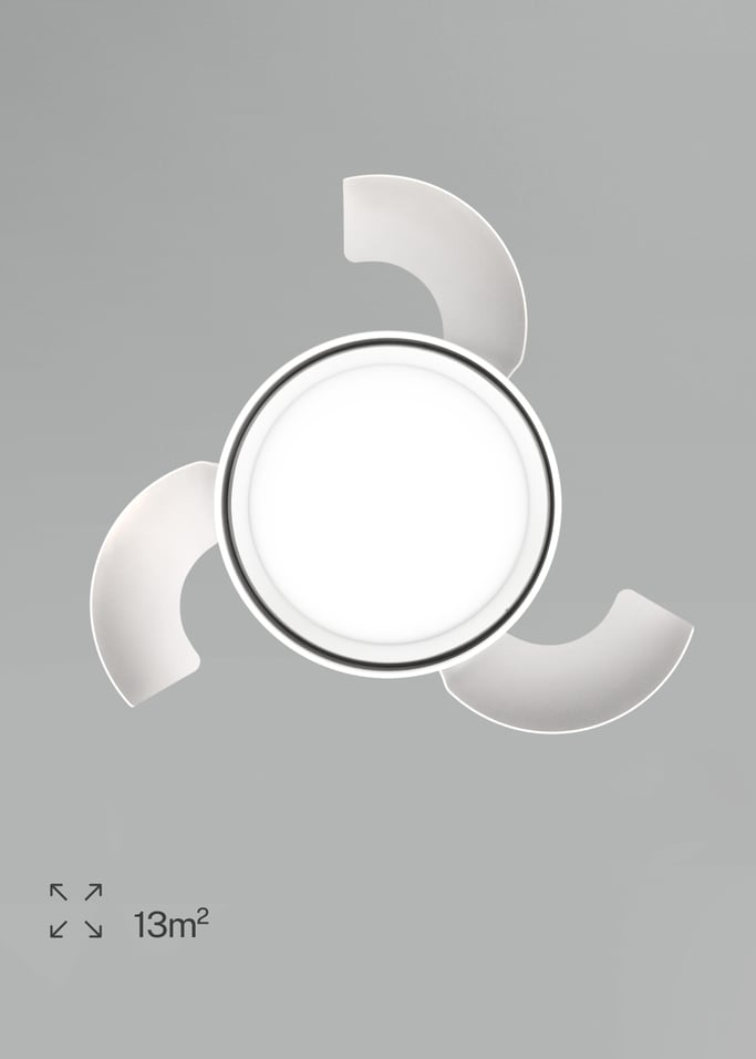 WIND CLEAR LAMP - Deckenventilator 40W leise Ø55cm mit einziehbaren Flügeln und LED-Licht, Galeriebild 7