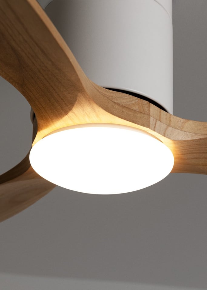WIND CALM SLIM LIGHT - Leiser Deckenventilator 40W Ø132 cm aus 100 % Holz, Galeriebild 3
