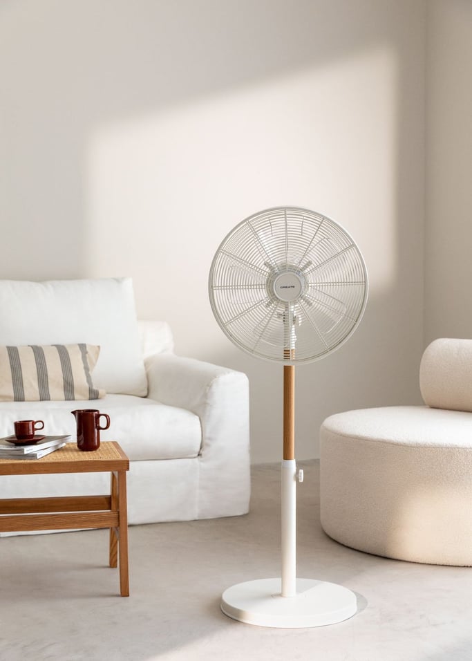 AIR STAND WOOD - Retro Standventilator mit Oszillation 50W, Galeriebild 1