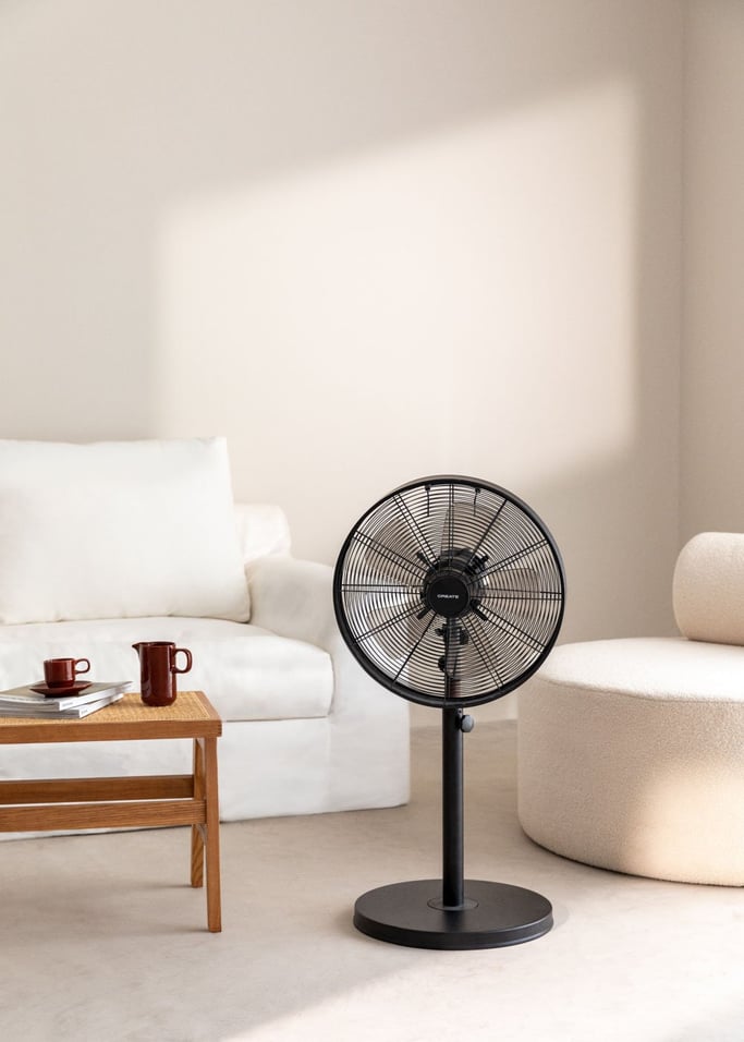 AIR STAND WOOD - Retro Standventilator mit Oszillation 50W, Galeriebild 2