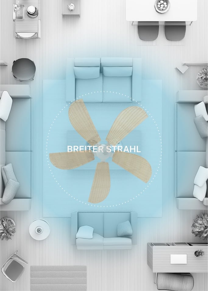 WIND RATTAN - Leiser Deckenventilator 40W Ø132cm , Galeriebild 6