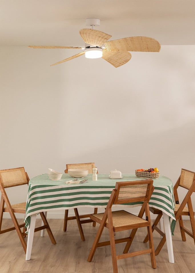 WIND RATTAN - Leiser Deckenventilator 40W Ø132cm , Galeriebild 1