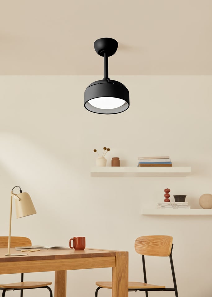 WIND CLEAR LAMP - Deckenventilator 40W leise Ø55cm mit einziehbaren Flügeln und LED-Licht, Galeriebild 1