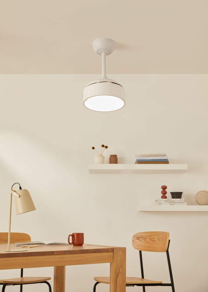 WIND CLEAR LAMP - Deckenventilator 40W leise Ø55cm mit einziehbaren Flügeln und LED-Licht, Galeriebild 1