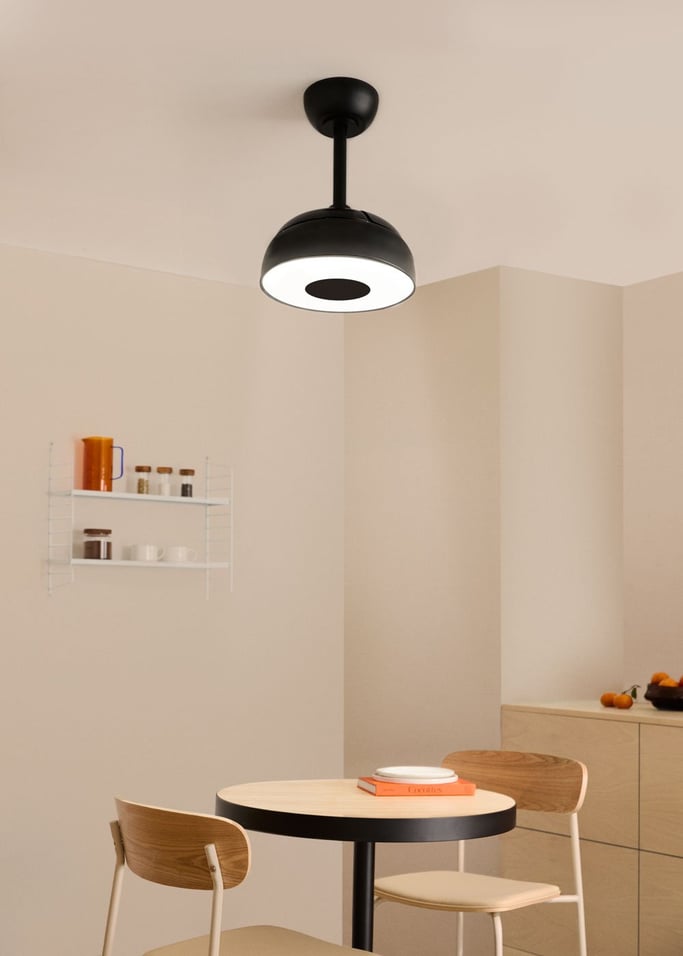 WIND CLEAR CUP - Deckenventilator 40W leise Ø55cm einziehbare Flügel mit LED-Licht, Galeriebild 1