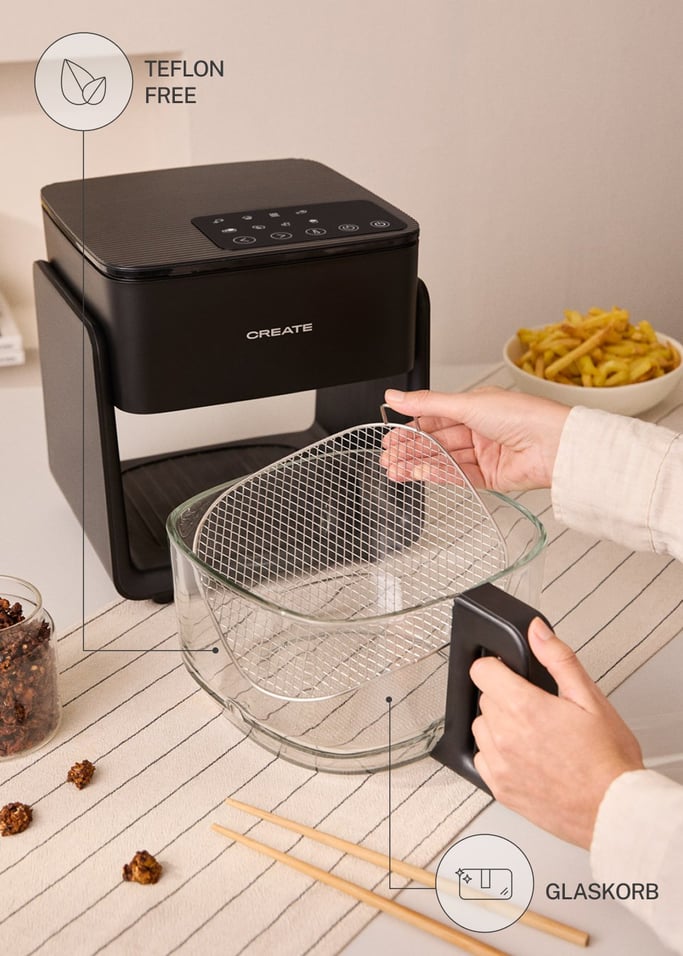 AIR FRYER STUDIO CRYSTAL - 4,2L Glas-Heißluftfritteuse mit optionalem Dampfgarer, Galeriebild 2