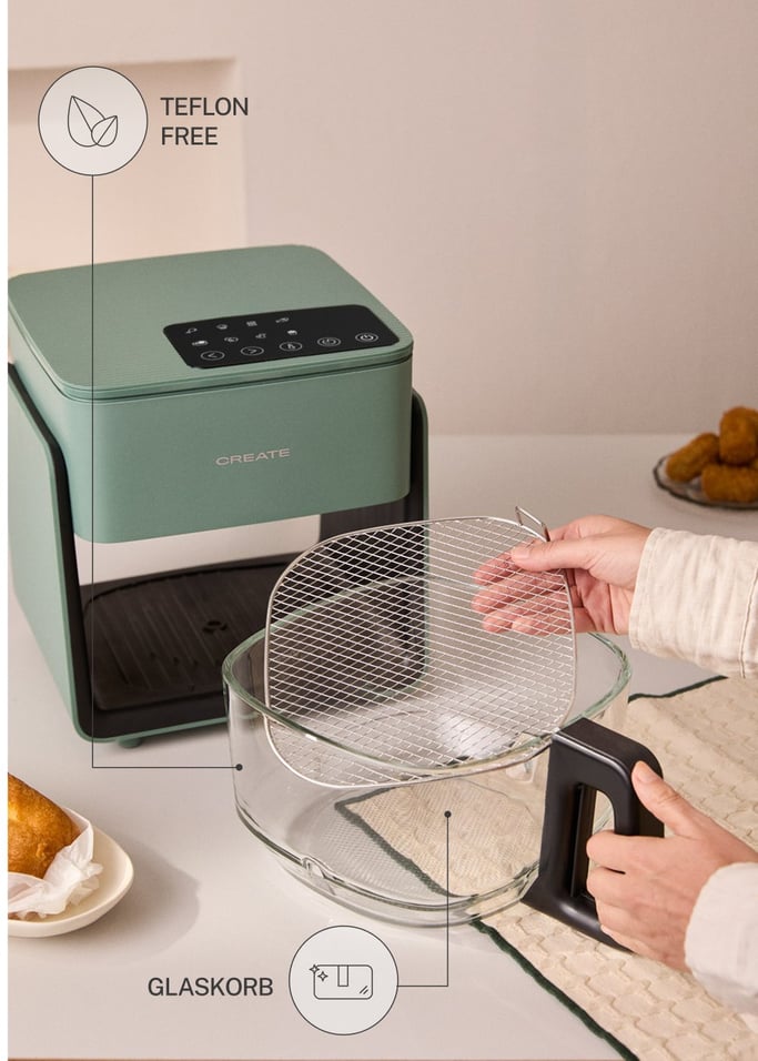 AIR FRYER STUDIO CRYSTAL - 4,2L Glas-Heißluftfritteuse mit optionalem Dampfgarer, Galeriebild 3