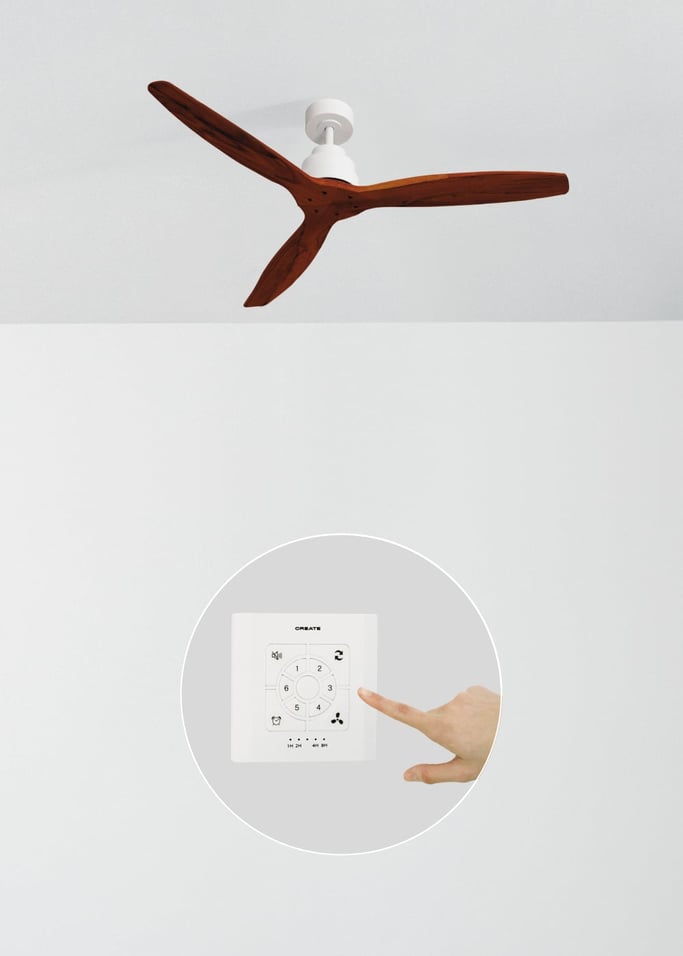 WIND STYLANCE NATURAL WOOD - Leiser Deckenventilator 40W 100% Holz verschiedene Größen, Galeriebild 2