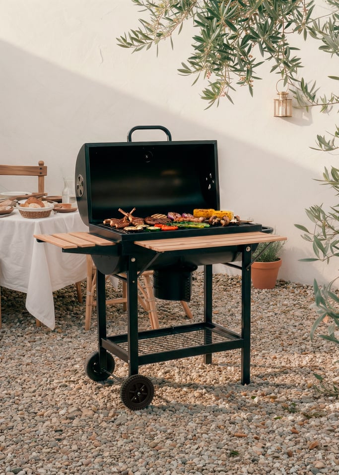 BBQ SMOKEY EASY - Räuchergrill mit Holzkohle auf Rädern, Galeriebild 2
