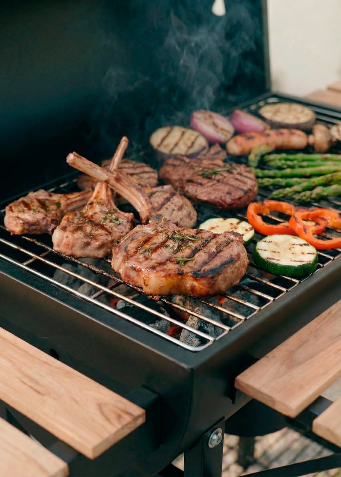 BBQ SMOKEY EASY - Räuchergrill mit Holzkohle auf Rädern, Galeriebild 3