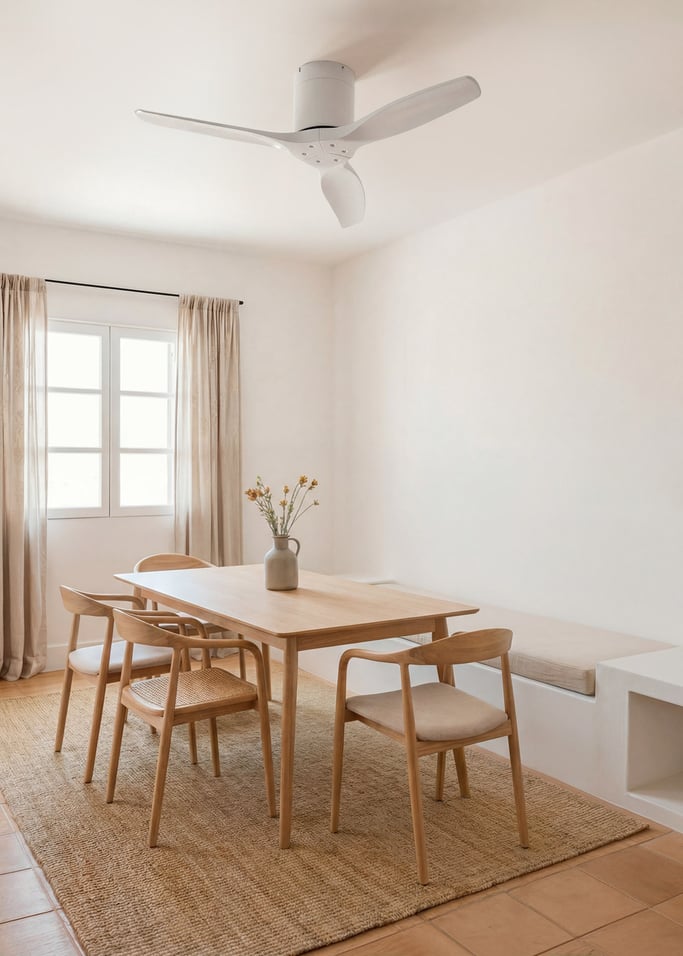 WIND CALM - Leiser Deckenventilator 40W mit technischen ABS-Blättern in verschiedenen Größen, Galeriebild 1