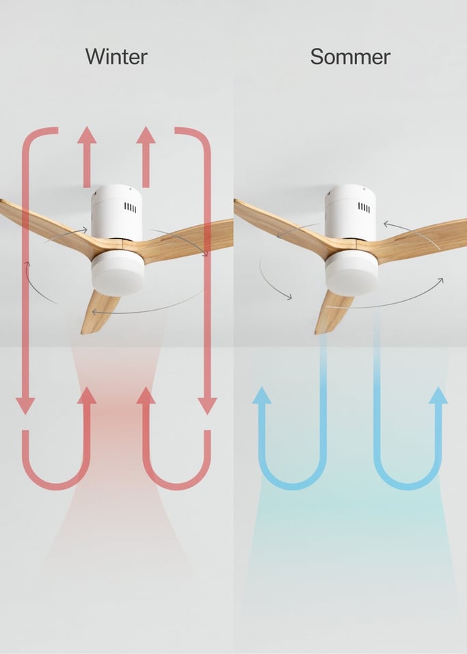 WIND CALM NATURAL WOOD - Leiser Deckenventilator 40W 100% Holz , Galeriebild 3
