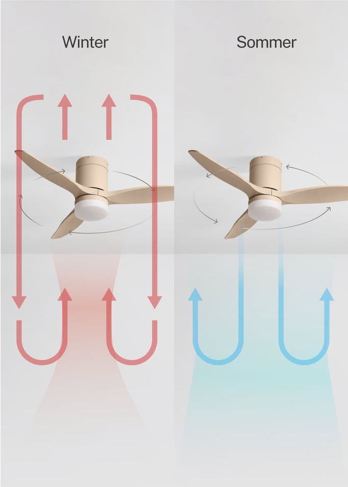 WIND CALM - Leiser Deckenventilator 40W mit technischen ABS-Blättern in verschiedenen Größen, Galeriebild 3