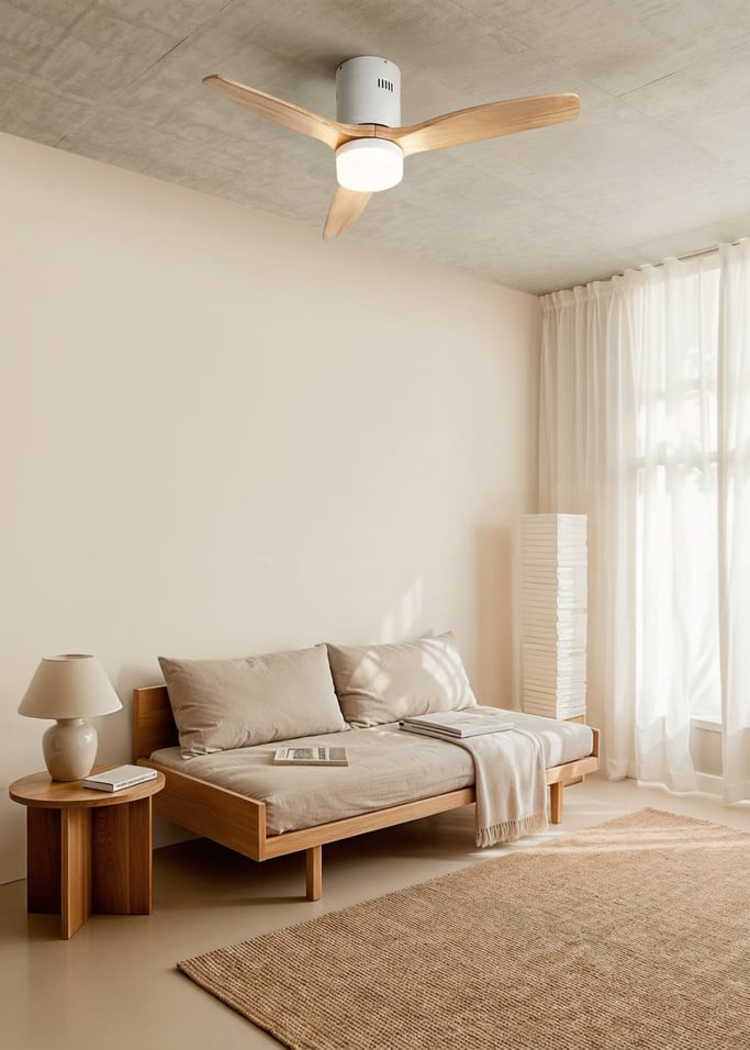 WIND CALM NATURAL WOOD - Leiser Deckenventilator 40W 100% Holz , Galeriebild 1