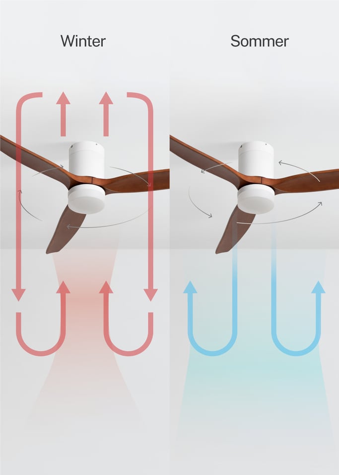 WIND CALM - Leiser Deckenventilator 40W mit technischen ABS-Blättern in verschiedenen Größen, Galeriebild 3