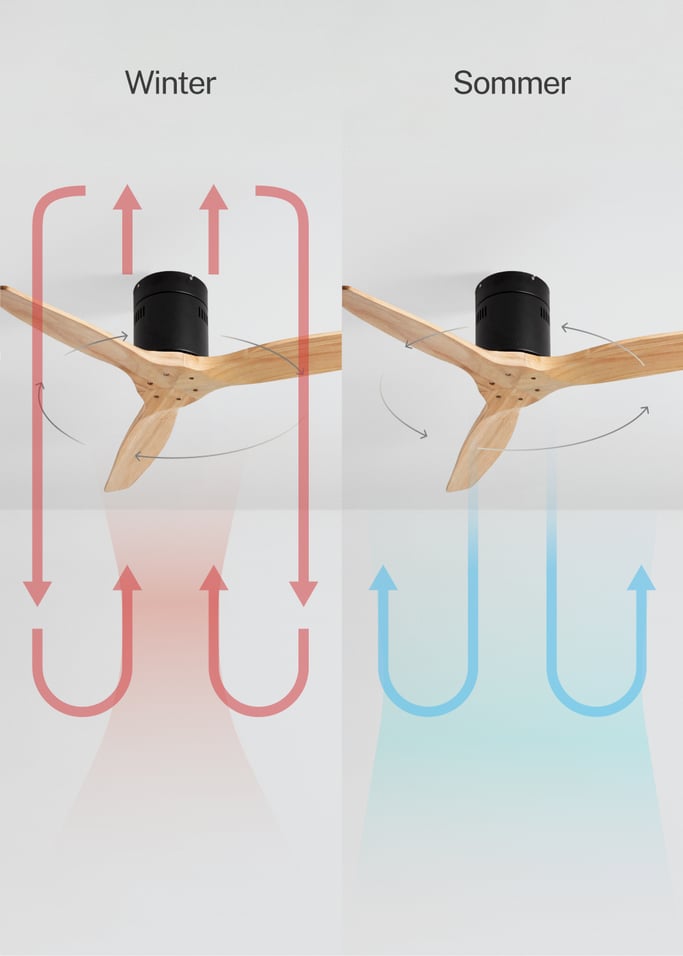 WIND CALM NATURAL WOOD - Leiser Deckenventilator 40W 100% Holz , Galeriebild 3