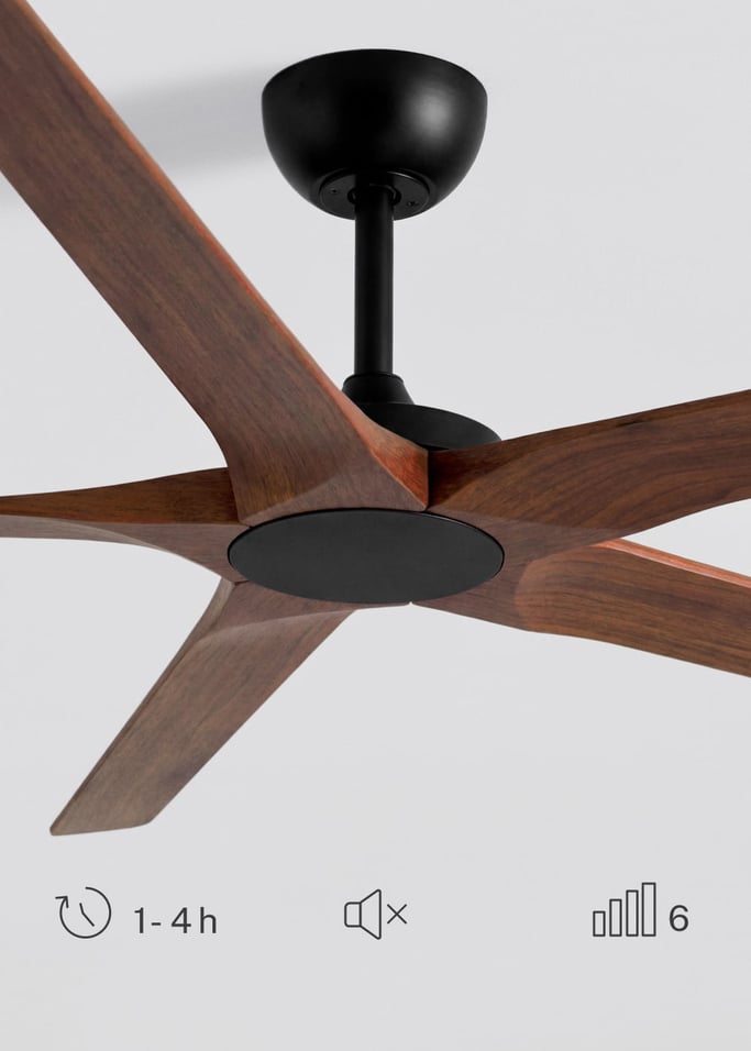 WIND INDUSTRIAL WOOD - Leiser 40W-Deckenventilator aus 100 % Holz in verschiedenen Größen, Galeriebild 4