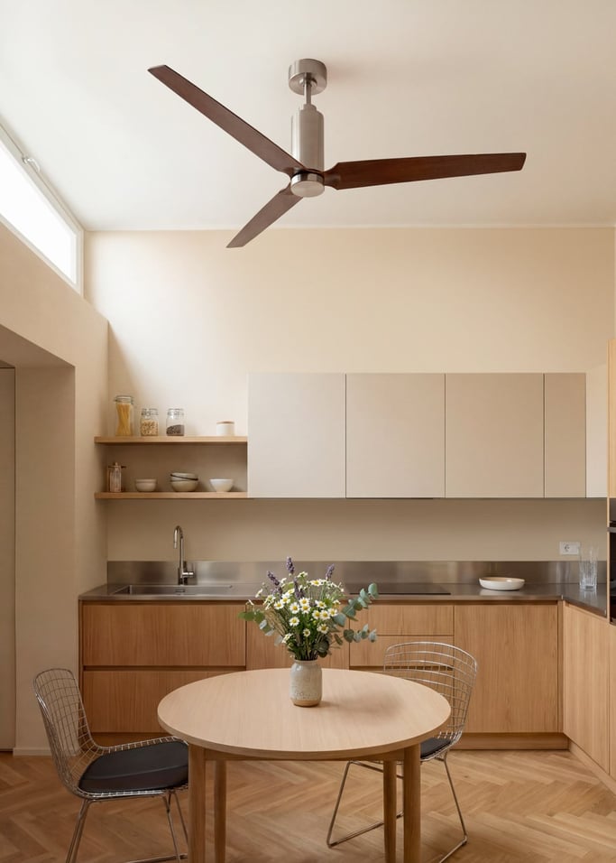 WIND FORMA - Leiser Deckenventilator 45 W Ø152 cm mit optionalem Ambientelicht, Galeriebild 1