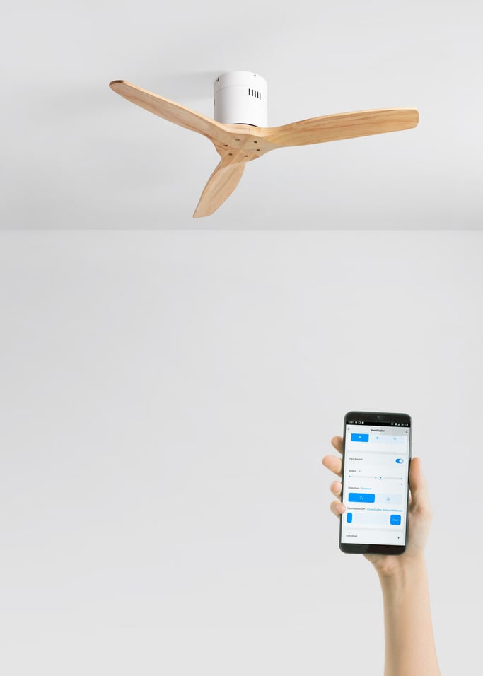 WIND CALM NATURAL WOOD - Leiser Deckenventilator 40W 100% Holz , Galeriebild 2