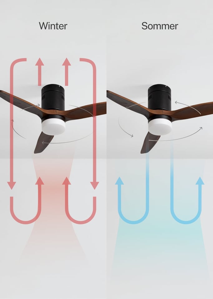 WIND CALM NATURAL WOOD - Leiser Deckenventilator 40W 100% Holz , Galeriebild 3