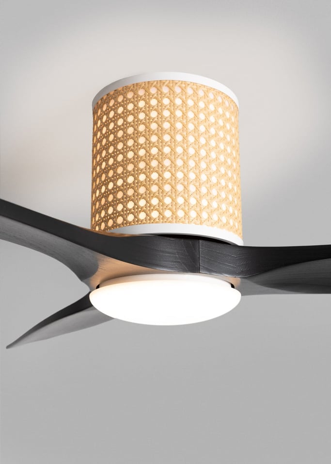 WIND CALM CUSTOM RATTAN - Deckenventilator 40W leise Ø132 cm mit LED-Licht in Körper und Lampe, Galeriebild 5