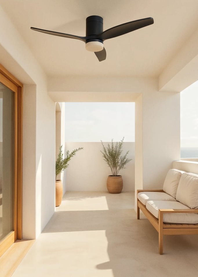 WIND CALM - Leiser Deckenventilator 40W mit technischen ABS-Blättern in verschiedenen Größen, Galeriebild 3