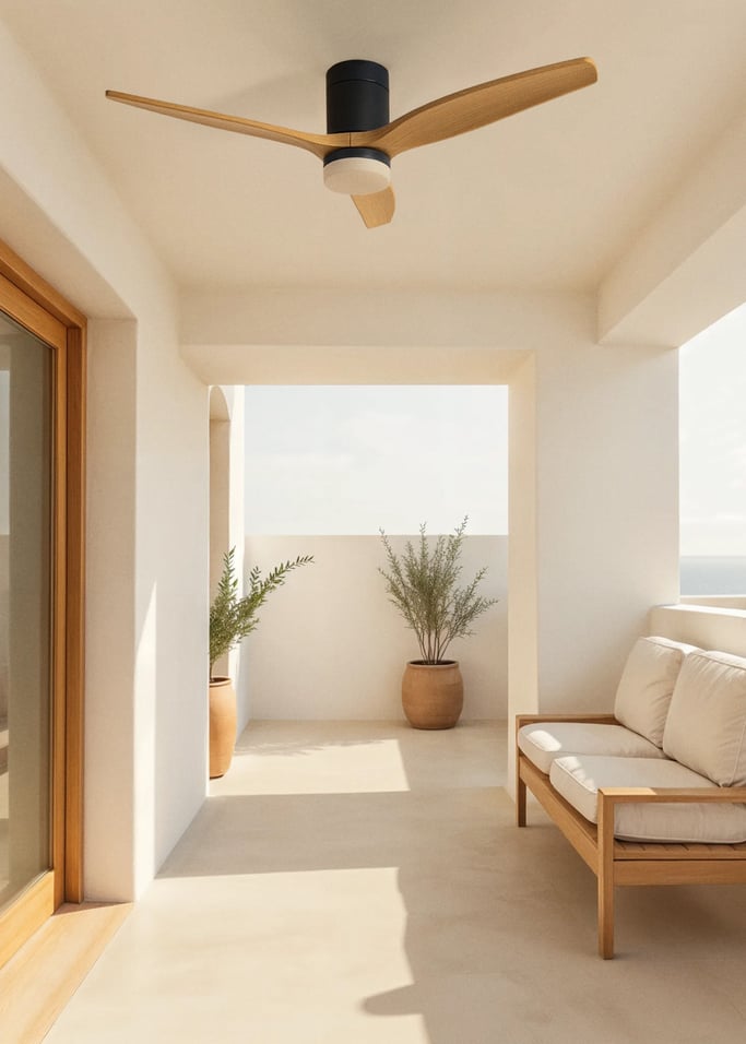 WIND CALM - Leiser Deckenventilator 40W mit technischen ABS-Blättern in verschiedenen Größen, Galeriebild 3
