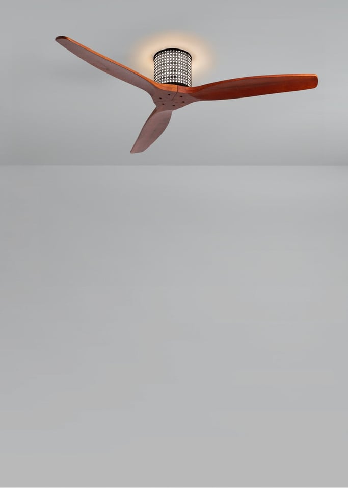 WIND CALM CUSTOM RATTAN - Deckenventilator 40W leise Ø132 cm mit LED-Licht in Körper und Lampe, Galeriebild 2