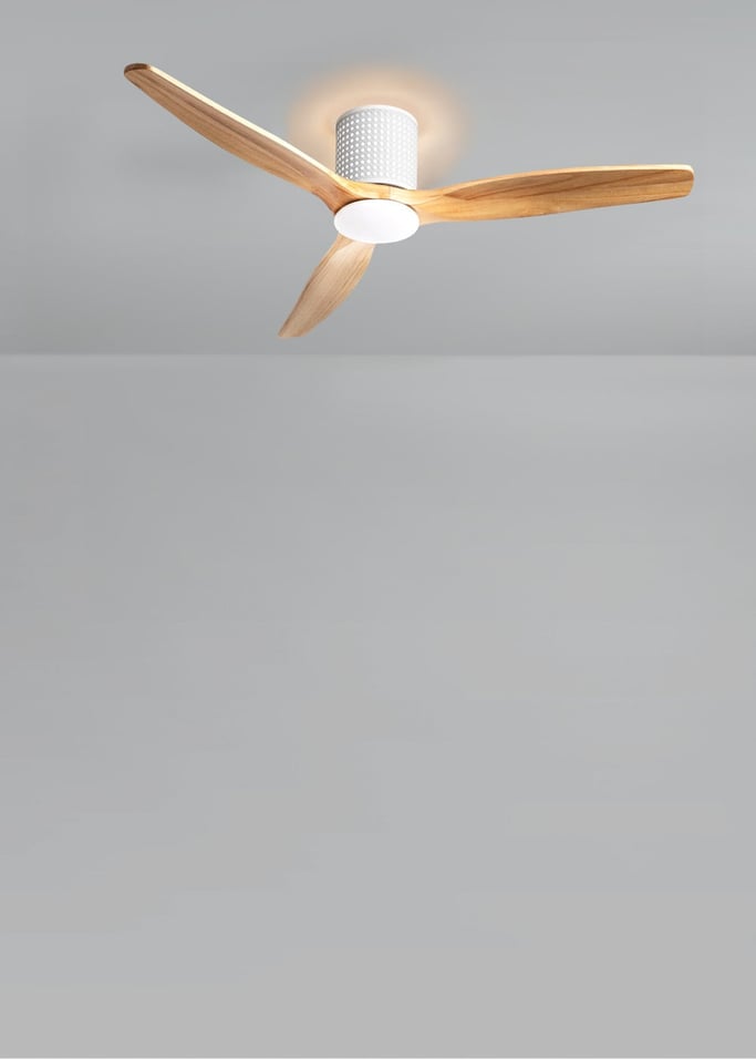 WIND CALM CUSTOM RATTAN - Deckenventilator 40W leise Ø132 cm mit LED-Licht in Körper und Lampe, Galeriebild 3