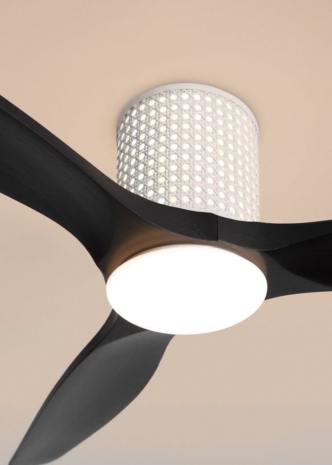 WIND CALM CUSTOM RATTAN - Deckenventilator 40W leise Ø132 cm mit LED-Licht in Körper und Lampe, Galeriebild 5