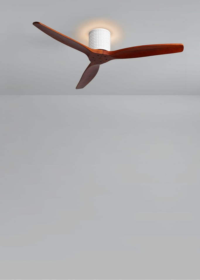 WIND CALM CUSTOM RATTAN - Deckenventilator 40W leise Ø132 cm mit LED-Licht in Körper und Lampe, Galeriebild 2