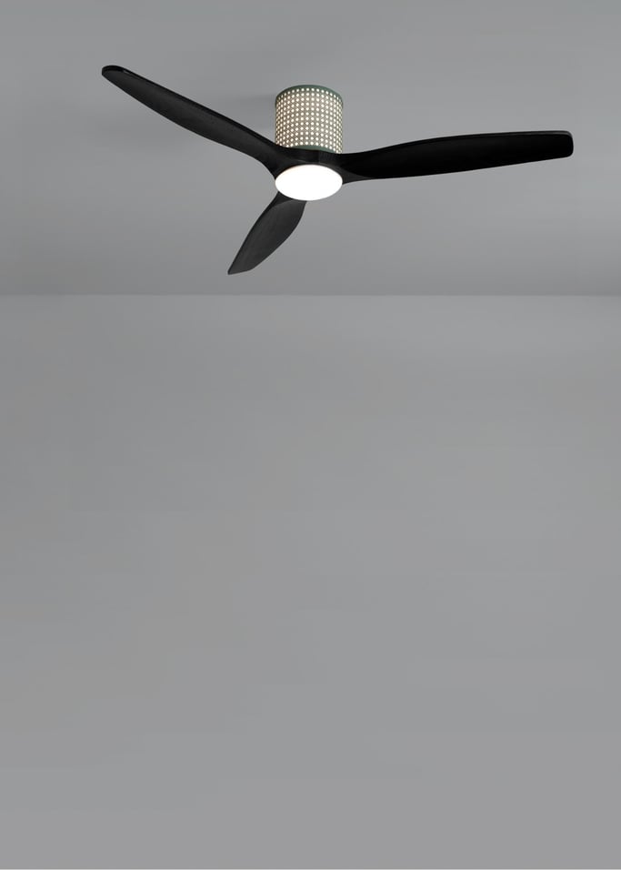 WIND CALM CUSTOM RATTAN - Deckenventilator 40W leise Ø132 cm mit LED-Licht in Körper und Lampe, Galeriebild 4
