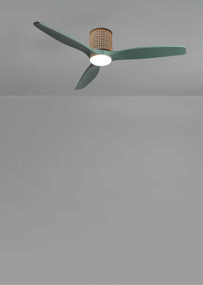 WIND CALM CUSTOM RATTAN - Deckenventilator 40W leise Ø132 cm mit LED-Licht in Körper und Lampe, Galeriebild 3
