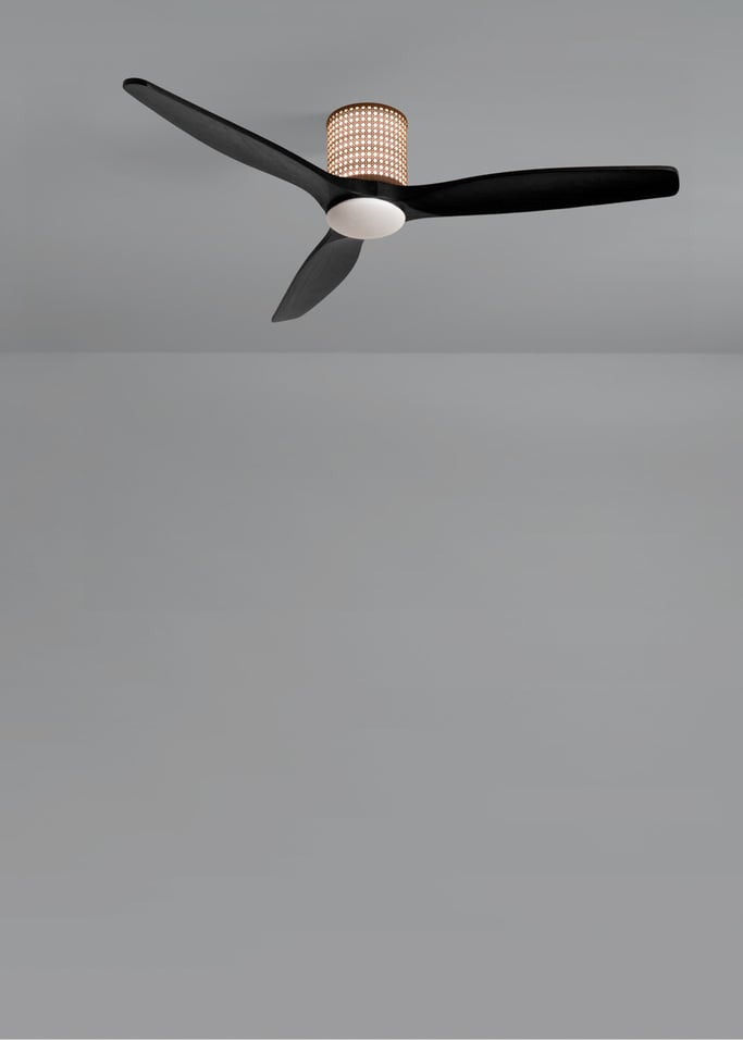 WIND CALM CUSTOM RATTAN - Deckenventilator 40W leise Ø132 cm mit LED-Licht in Körper und Lampe, Galeriebild 4