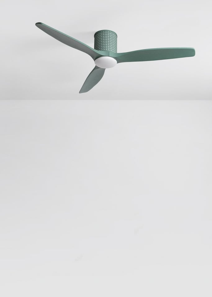 WIND CALM CUSTOM RATTAN - Deckenventilator 40W leise Ø132 cm mit LED-Licht in Körper und Lampe, Galeriebild 2