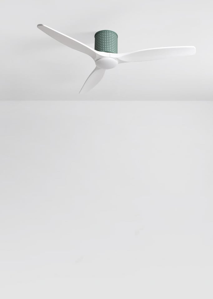 WIND CALM CUSTOM RATTAN - Deckenventilator 40W leise Ø132 cm mit LED-Licht in Körper und Lampe, Galeriebild 2