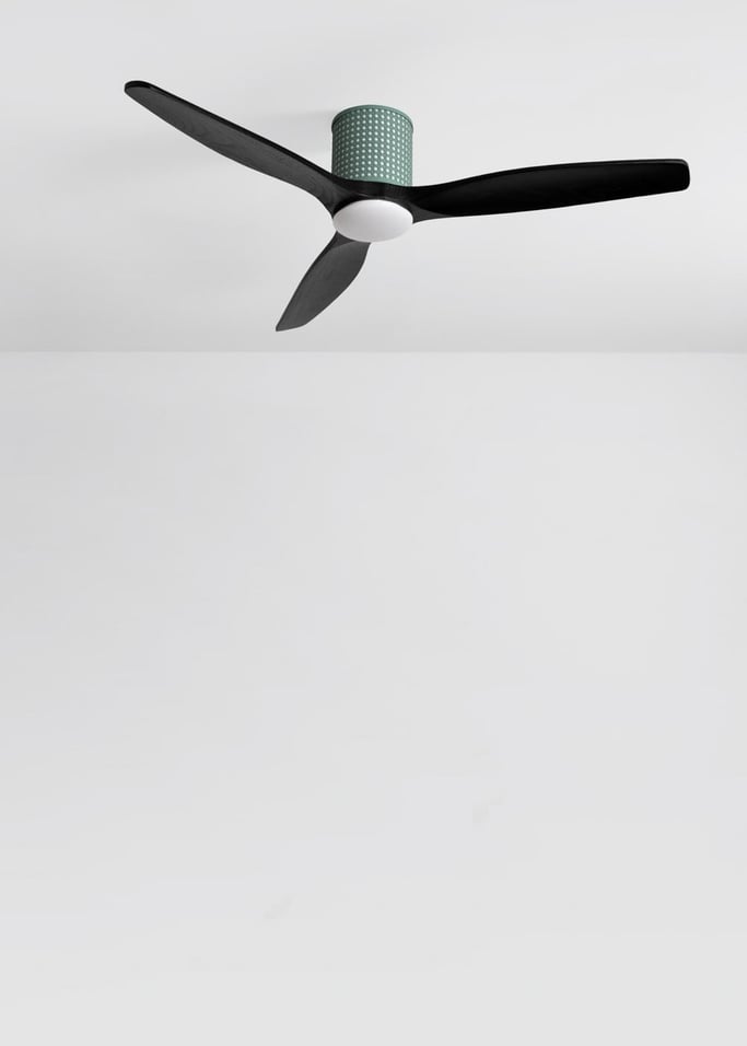 WIND CALM CUSTOM RATTAN - Deckenventilator 40W leise Ø132 cm mit LED-Licht in Körper und Lampe, Galeriebild 2