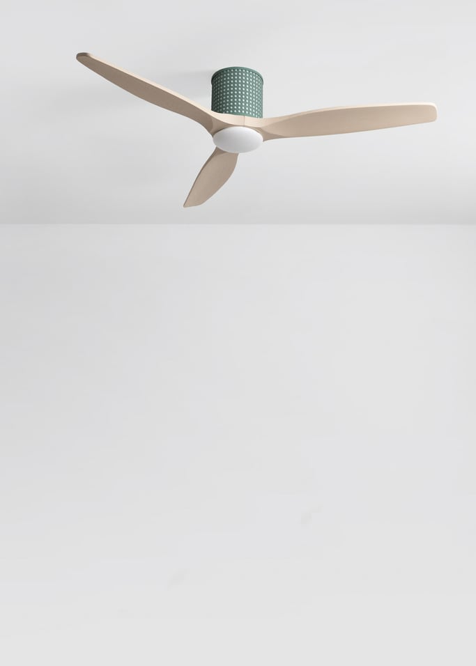 WIND CALM CUSTOM RATTAN - Deckenventilator 40W leise Ø132 cm mit LED-Licht in Körper und Lampe, Galeriebild 2
