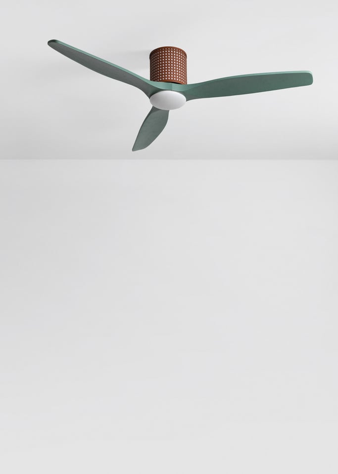WIND CALM CUSTOM RATTAN - Deckenventilator 40W leise Ø132 cm mit LED-Licht in Körper und Lampe, Galeriebild 5