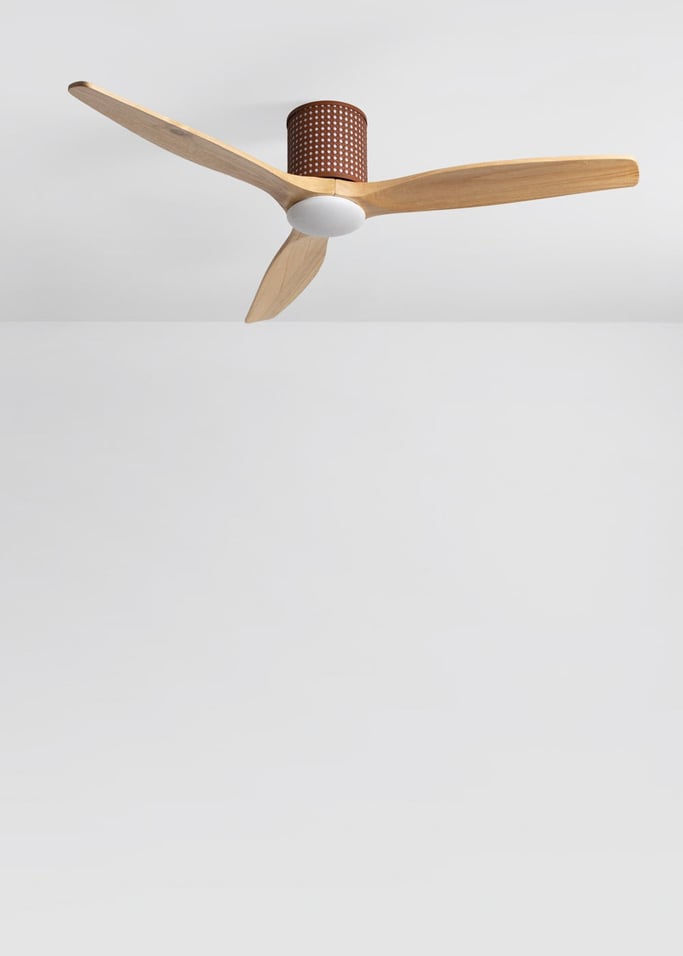 WIND CALM CUSTOM RATTAN - Deckenventilator 40W leise Ø132 cm mit LED-Licht in Körper und Lampe, Galeriebild 2