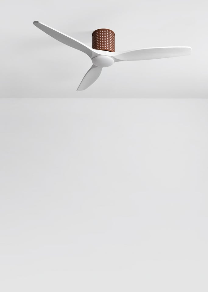 WIND CALM CUSTOM RATTAN - Deckenventilator 40W leise Ø132 cm mit LED-Licht in Körper und Lampe, Galeriebild 5