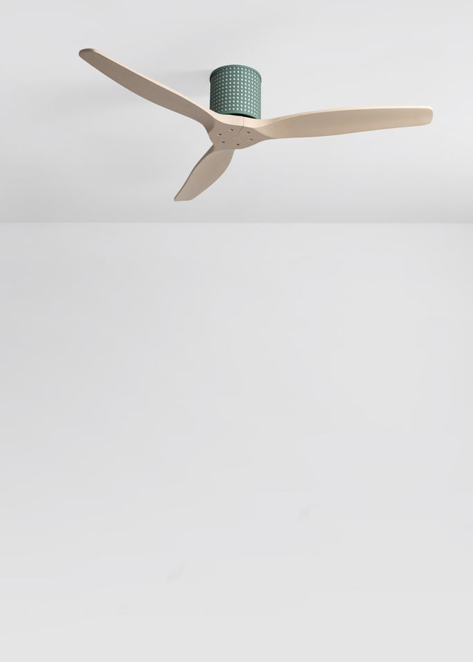 WIND CALM CUSTOM RATTAN - Deckenventilator 40W leise Ø132 cm mit LED-Licht in Körper und Lampe, Galeriebild 2
