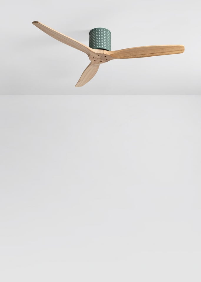 WIND CALM CUSTOM RATTAN - Deckenventilator 40W leise Ø132 cm mit LED-Licht in Körper und Lampe, Galeriebild 4