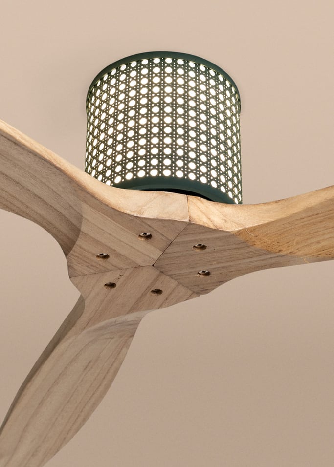 WIND CALM CUSTOM RATTAN - Deckenventilator 40W leise Ø132 cm mit LED-Licht in Körper und Lampe, Galeriebild 5