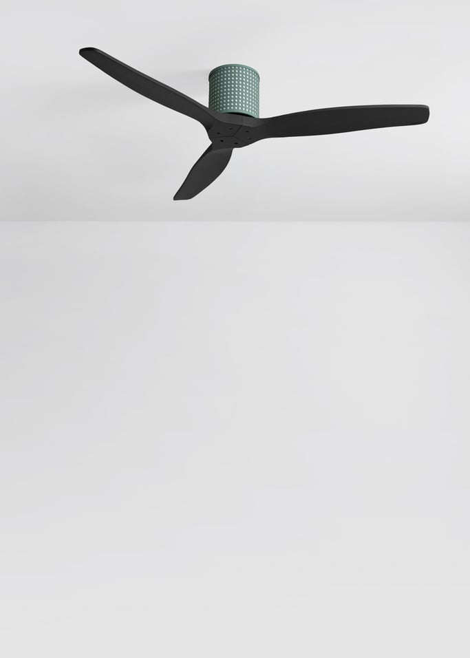 WIND CALM CUSTOM RATTAN - Deckenventilator 40W leise Ø132 cm mit LED-Licht in Körper und Lampe, Galeriebild 2