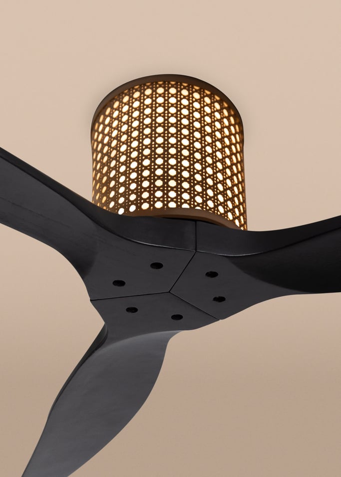 WIND CALM CUSTOM RATTAN - Deckenventilator 40W leise Ø132 cm mit LED-Licht in Körper und Lampe, Galeriebild 3