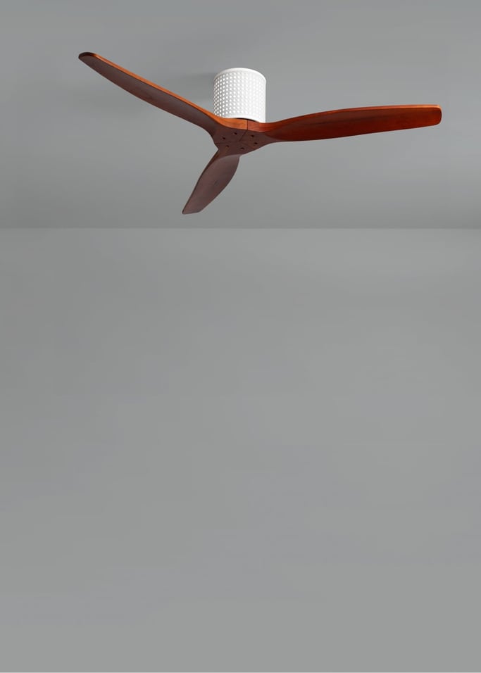 WIND CALM CUSTOM RATTAN - Deckenventilator 40W leise Ø132 cm mit LED-Licht in Körper und Lampe, Galeriebild 4